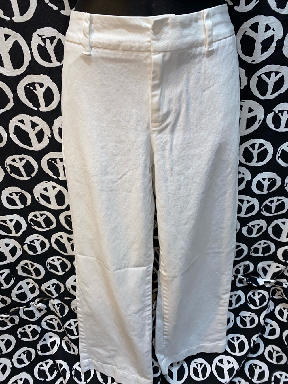 GAP WIDE LEG COTTON WHITE KHAKIS SZ 2R